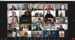 5th Annual FSI Retreat A five by four grid of video boxes in a videoconference screen