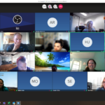 A videoconference interface showing a grid full of several participants.