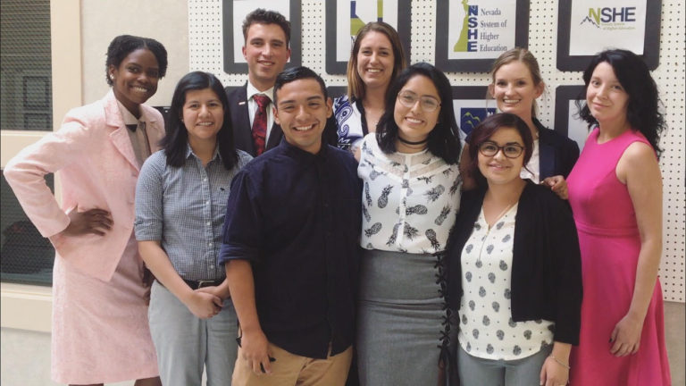 Ashley Bowman (NSC NSSA), Stephanie Molina (UNLV GPSA), Christopher Roys (UNLV CSUN), Andrew Sierra (CSN SGA), Tara Park (UNR GSA), Ahtziry Vasquez (TMCC SGA), Viridiana Miranda (WNC ASWN), Carissa Bradley (UNR ASUN), Nicola Opfer (NSC NSSA)