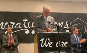 Governor Sisolak speaking at Prison Education Program graduation