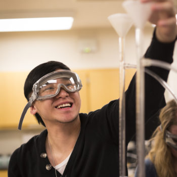 Students work on a chemistry lab at TMCC