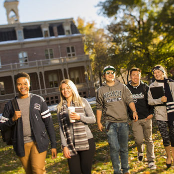 Students on campus at UNR
