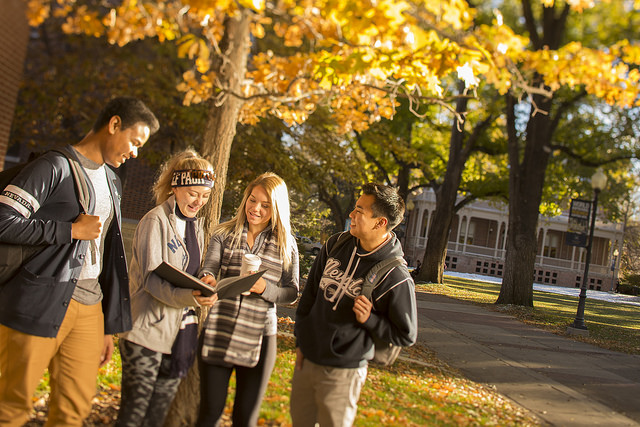 Students on campus at UNR