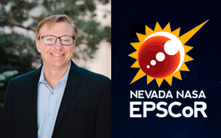 A headshot for Eric Wilcox superimposed next to the EPSCoR NASA logo