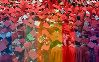 Image of UNLV graduates during commencement ceremony.